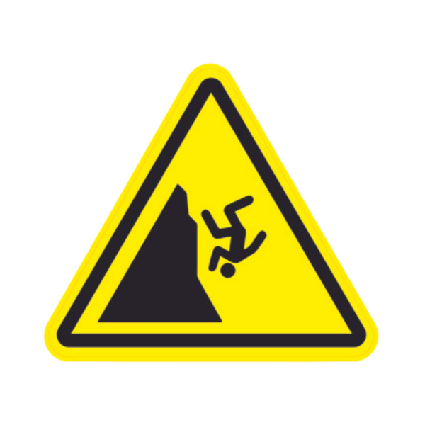 Panneau Triangle PSI Danger Falaise TRI-ABS154